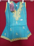 Girl’s Turquoise Embroidered Detail Suit Indian Party Wear Shieno #6308